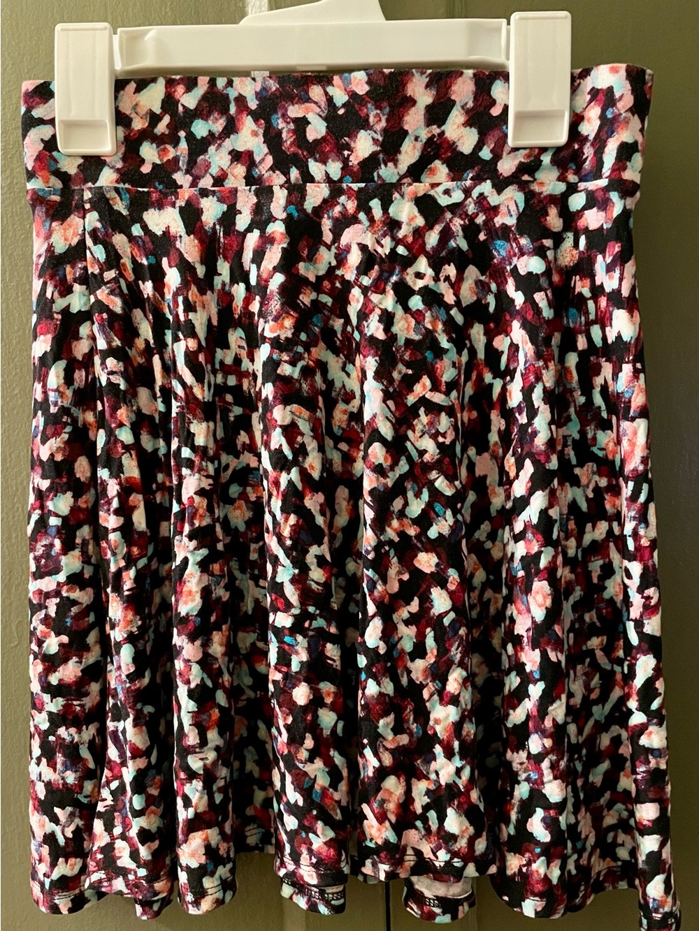 Decree Burgundy Multicolor Circle Skirt